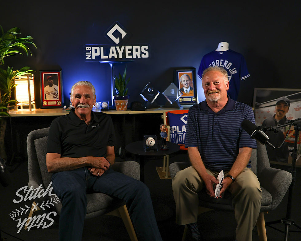 Steve Rogers and Jerry Crasnick filming in Studio 31 at the MLBPA's New York office.